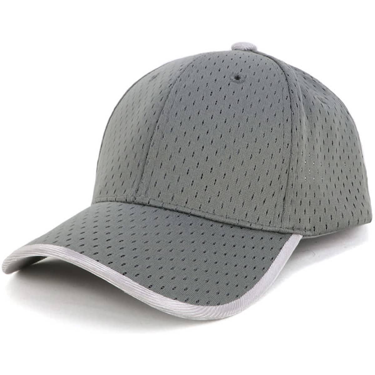 A grey Waffle Mesh Cap with a contrasting underbrim and a logo on the front.