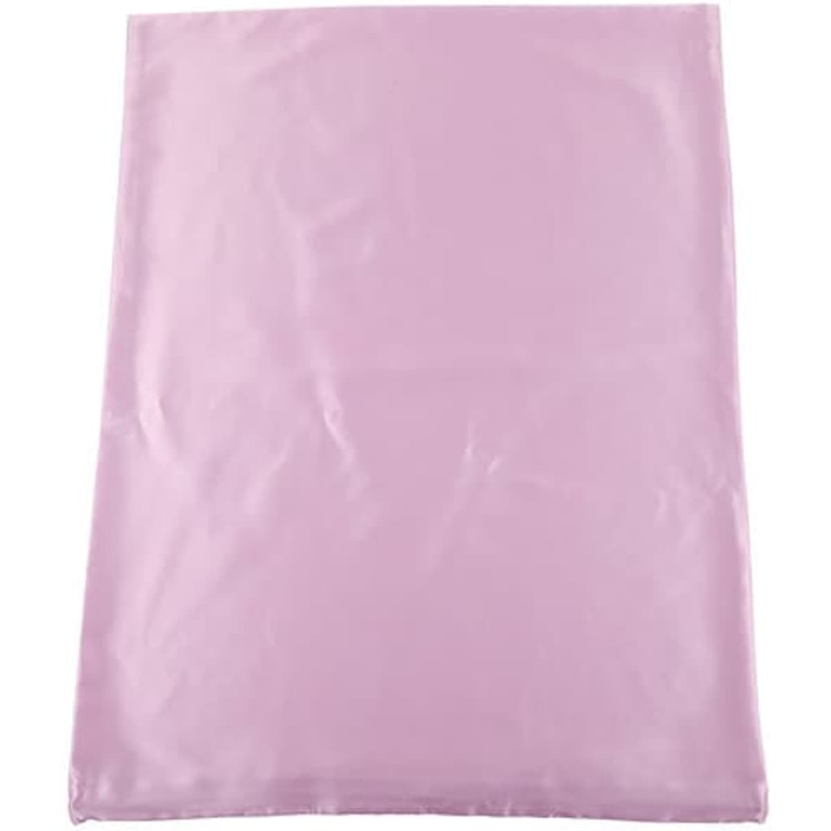 A pink silk pillowcase featuring a smooth and shiny texture, suitable for home and living decor.
