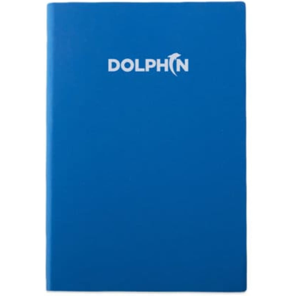 A5 soft cover PU leather notebook in bright blue with a brand logo on the front.