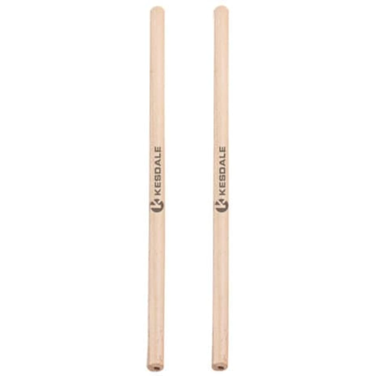 Two natural wooden HB sketch pencils with a logo on one. The pencils are light in colour and have no erasers.