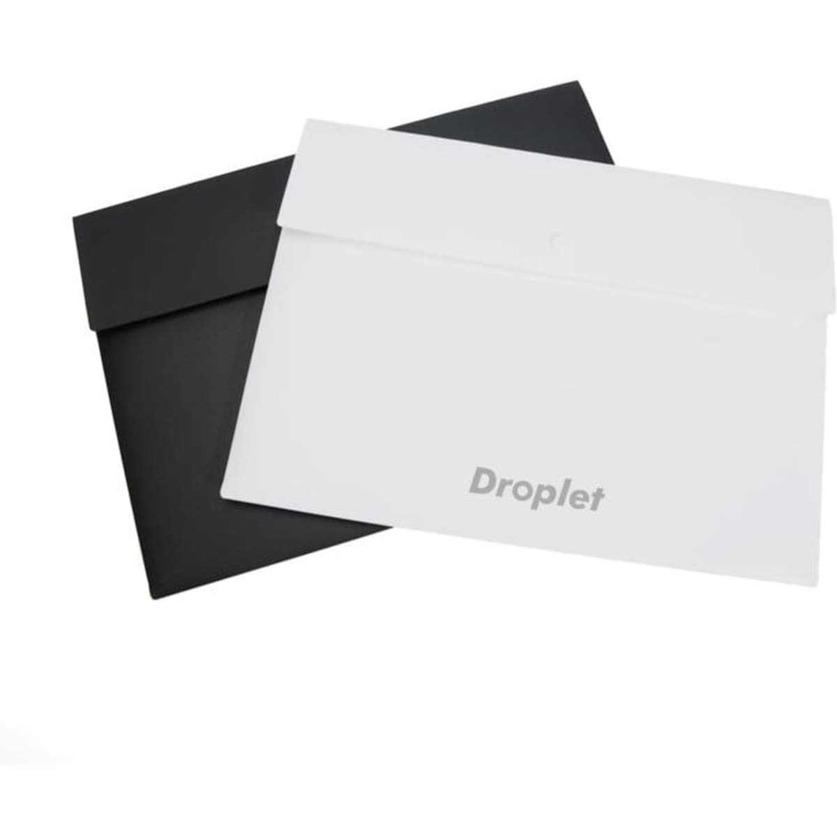A PP plastic button file folder set in black and white, featuring a simple design and a button closure.