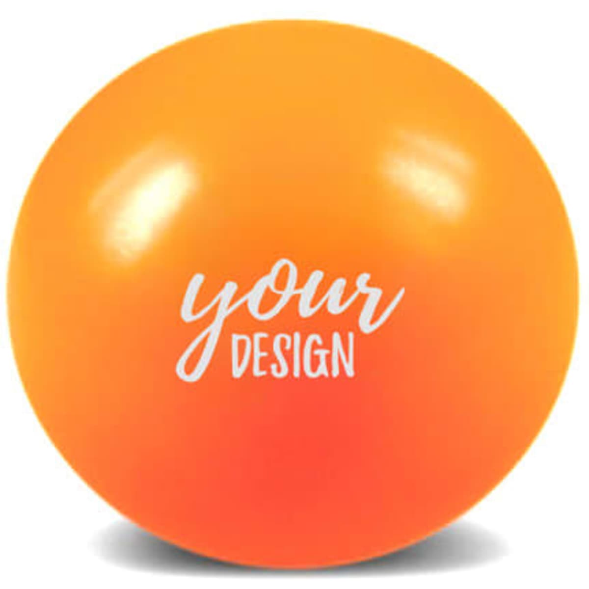 A Mini PU stress relief ball in gradient shades of orange, featuring a logo on its surface.