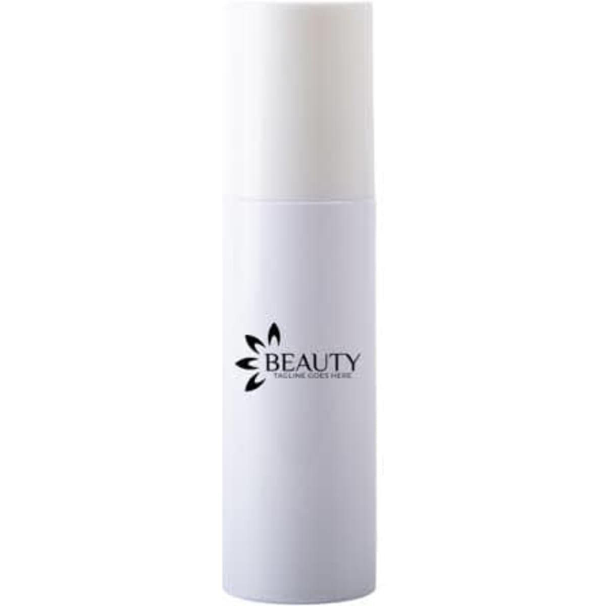 A white 4 oz. PET spray bottle with a rounded top and a logo on the front.