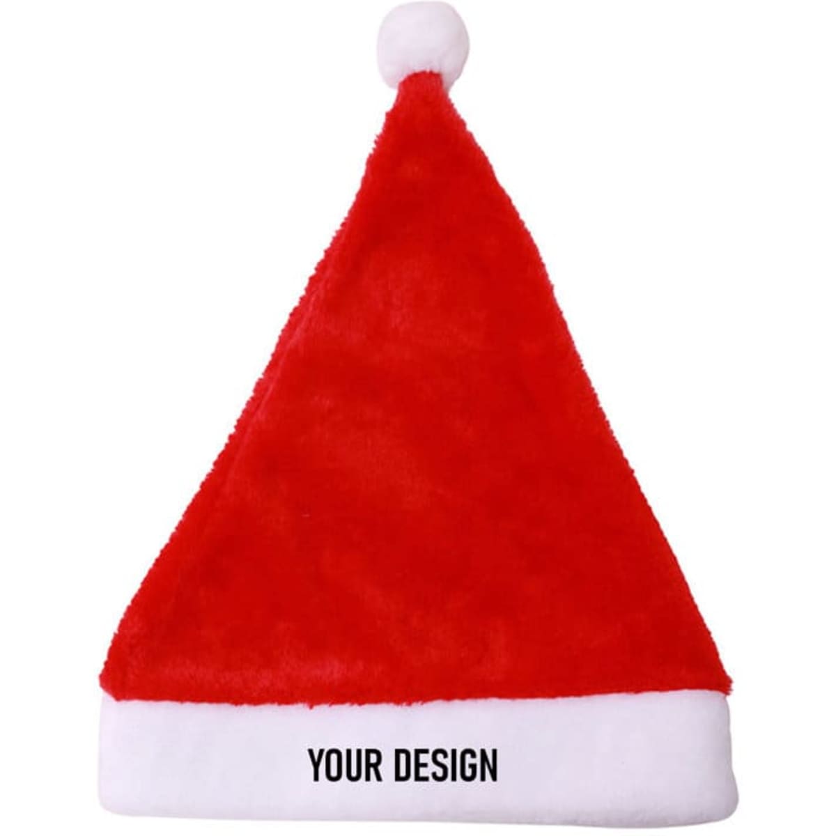A drink bottle wrap featuring a vibrant red Santa hat design with a white fur trim and a pom-pom on top.