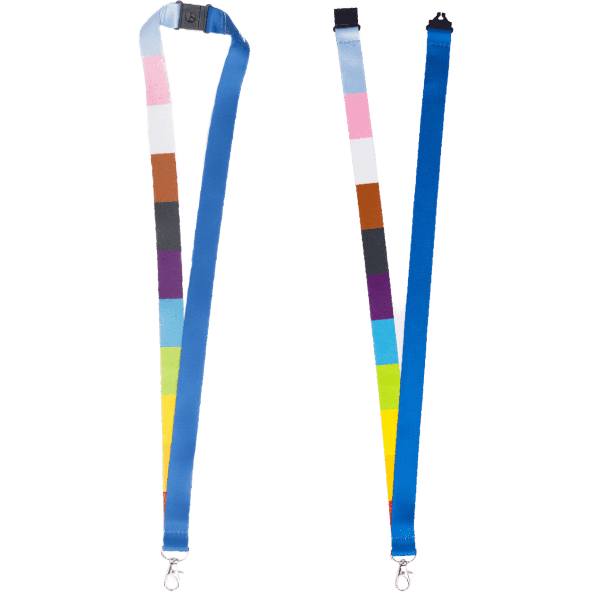 A vibrant dye-sublimated lanyard featuring multiple colours with a swivel clip. Ideal for exhibitions and events.