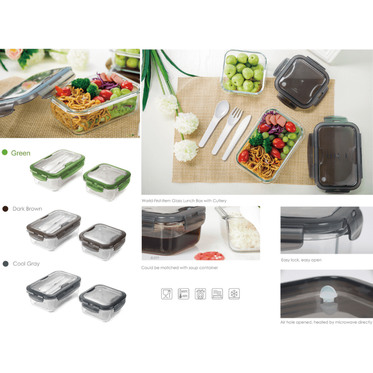 Gibson glass lunch box