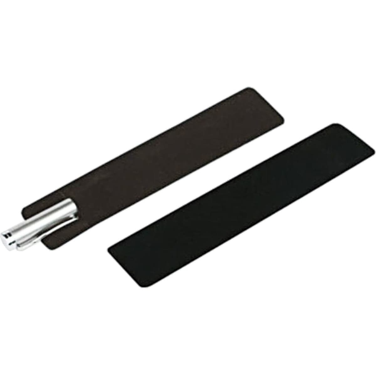 A black Gemini pen pouch featuring a silver metal pen, with a sleek, minimalist design.
