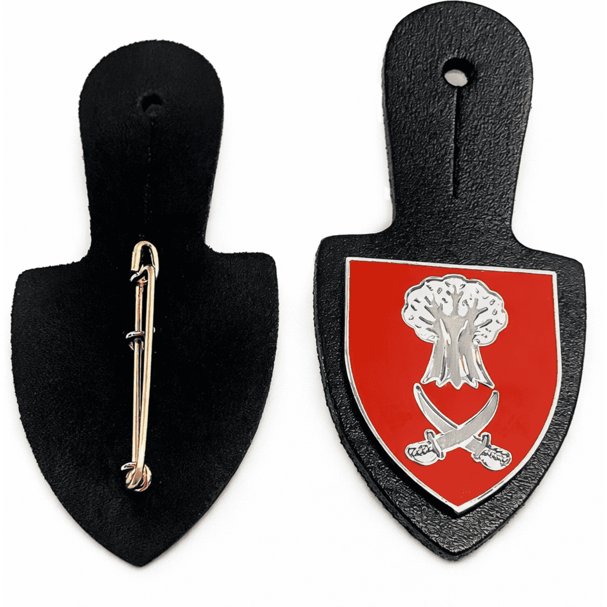 Metal Badge With Leather