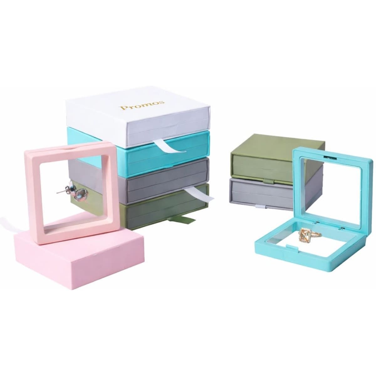 3D Floating Jewelry Display Box with Anti-Oxidation PE Film