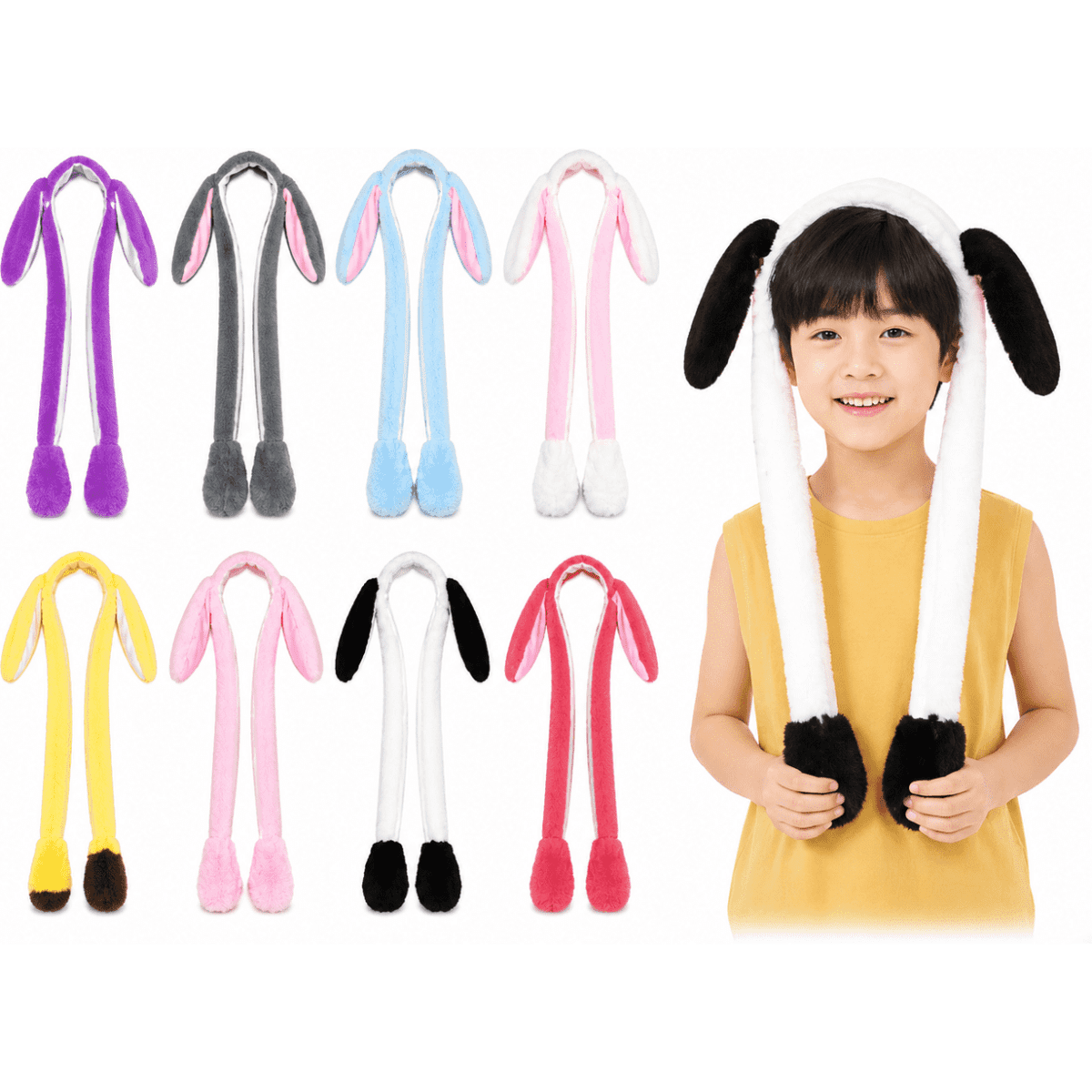 LED Light Up Moving Ear Plush Bunny Hat