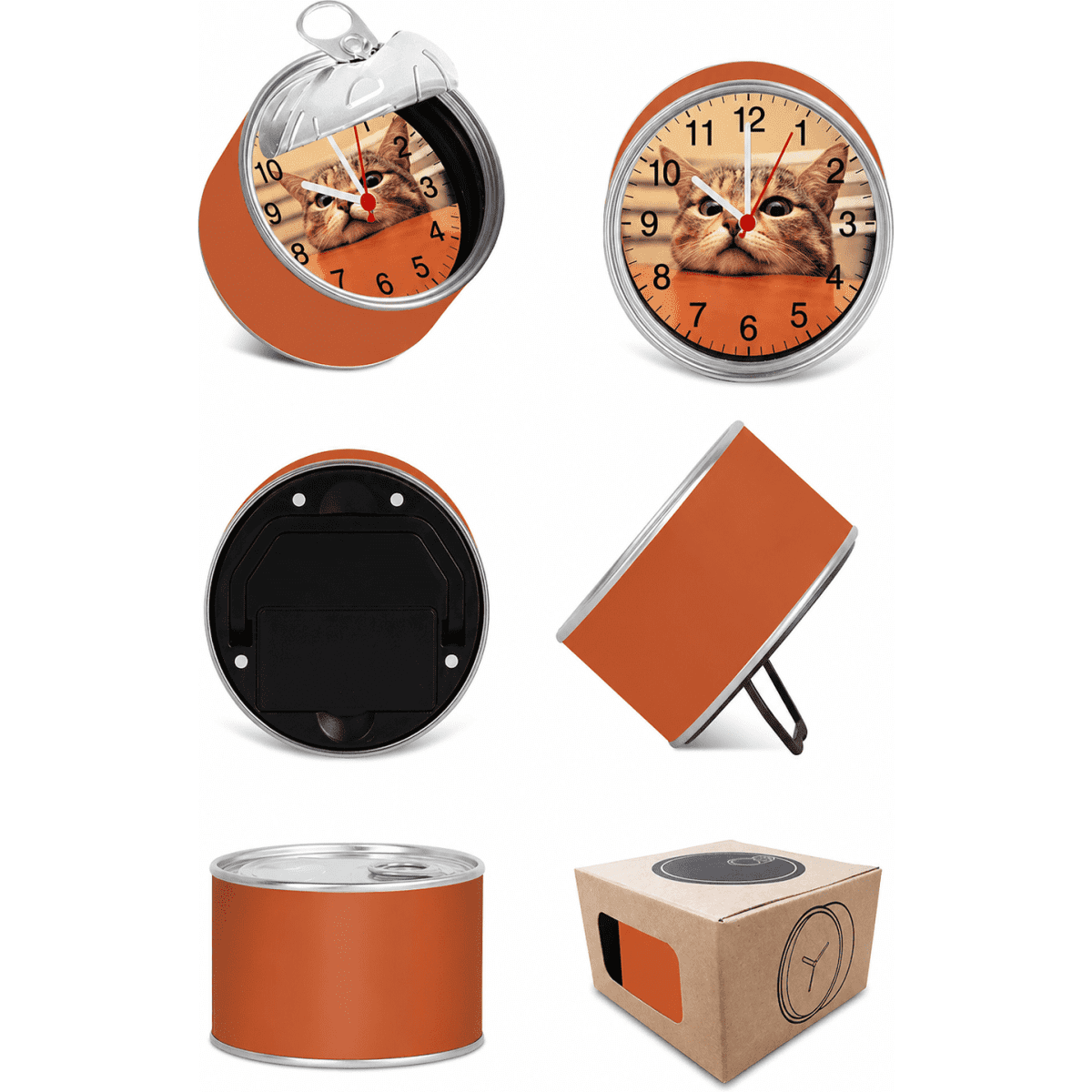 Tin Can Style Magnetic Desk Clock
