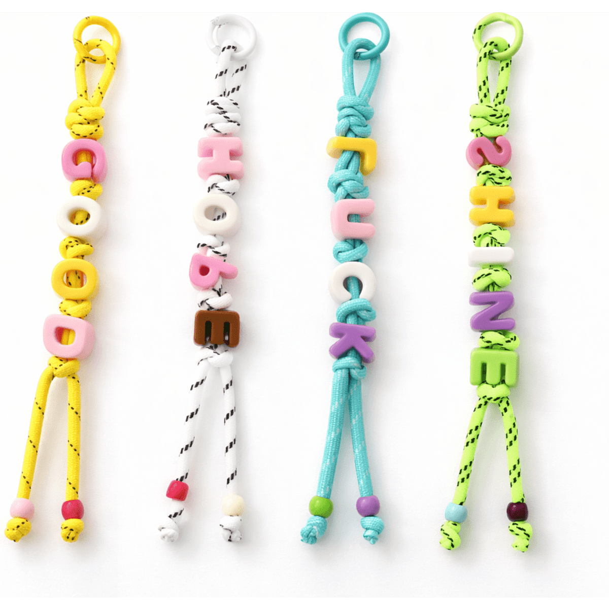 Rope Letter Bead Keychain