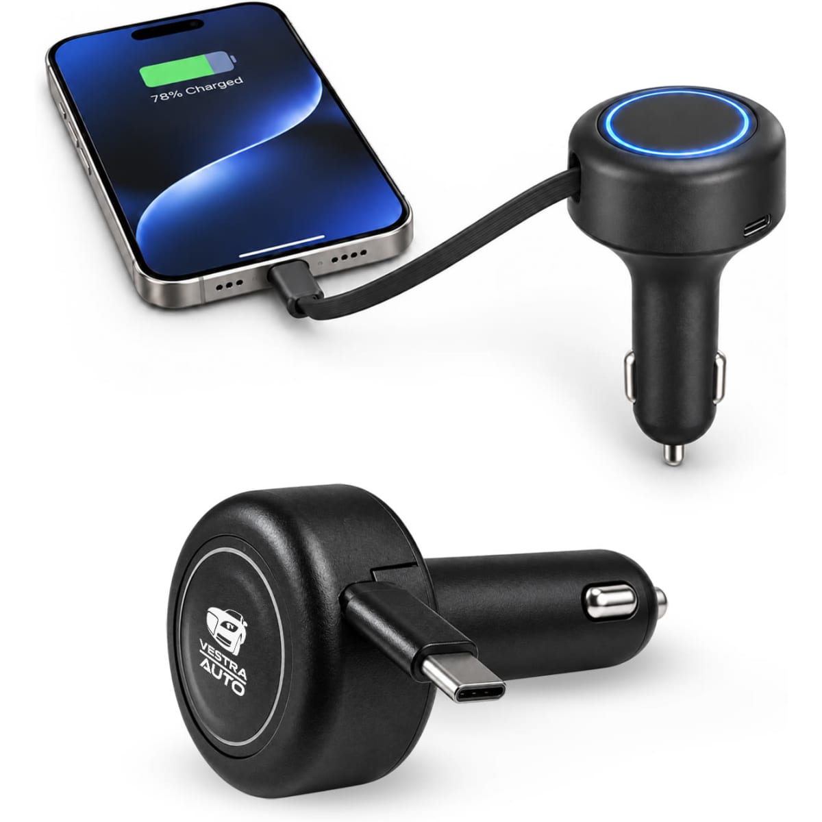 Turbo 20w Retractable Car Charger
