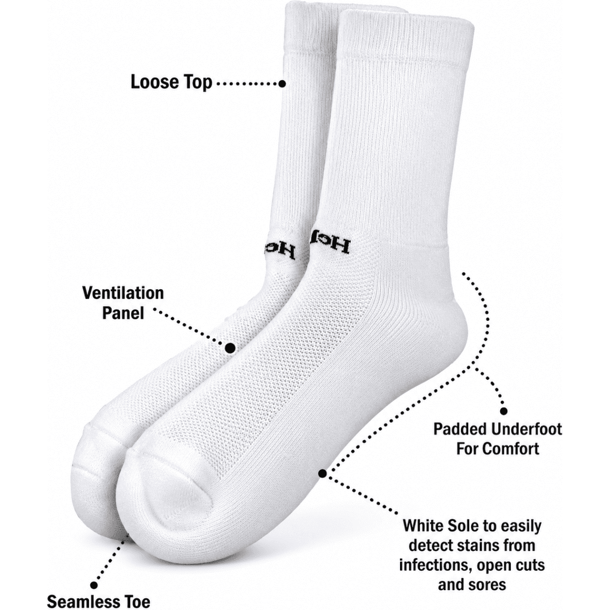 Diabetic Care Socks – Loose Elastic Option