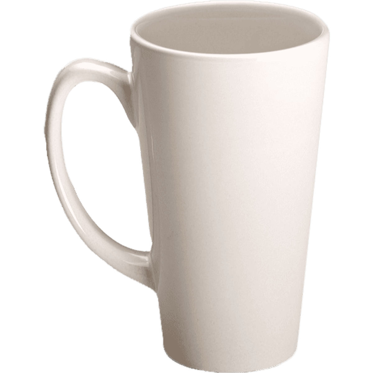 A drink bottle in a tall, light-coloured ceramic design with a smooth finish and handle.