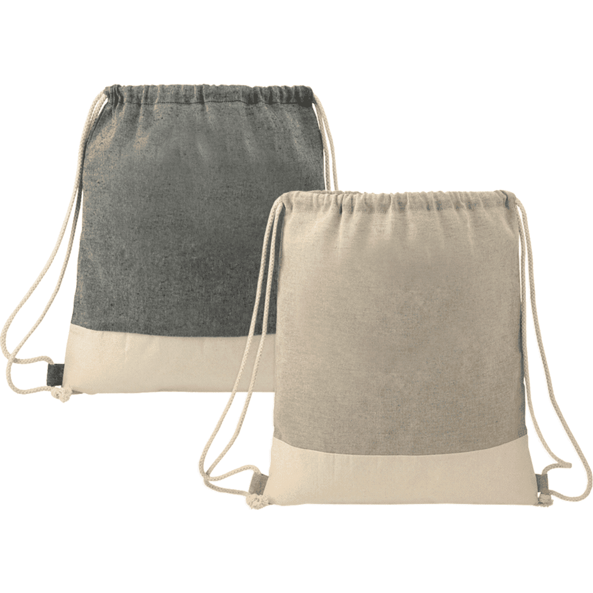 Split Recycled Cotton Drawstring Bag