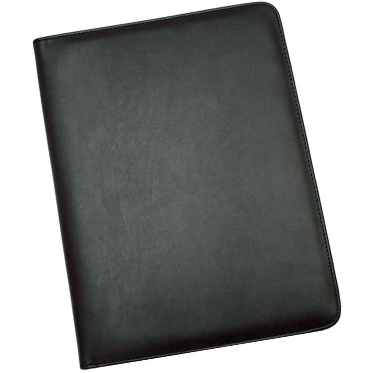 A4 Pad Cover in black, featuring a smooth leather-like finish and a branded logo on the front.