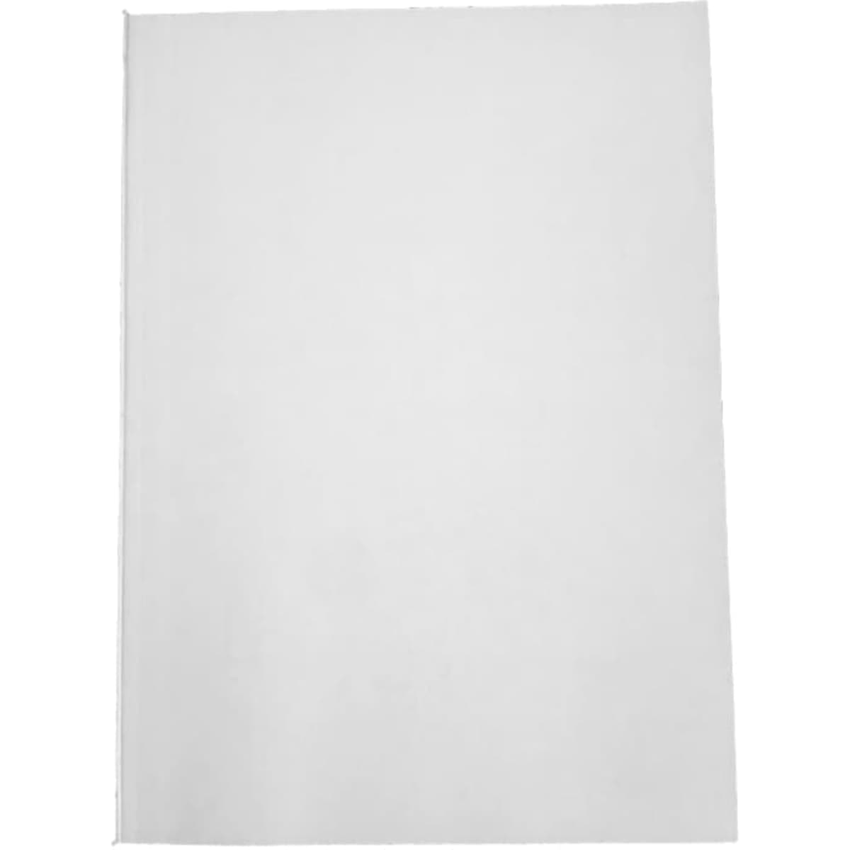 A plain white notebook with a smooth cover and no visible markings or features.