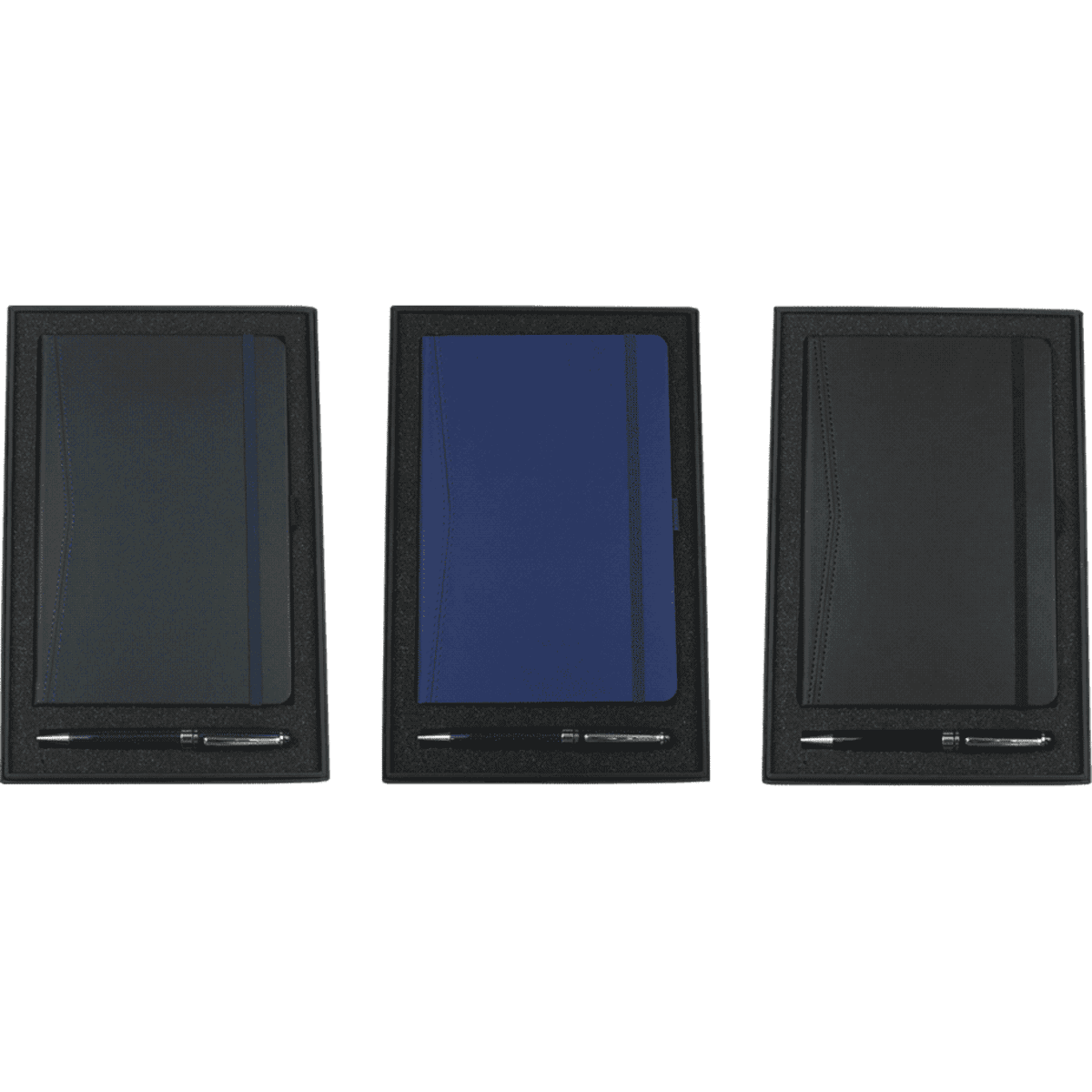Gift set including a black Pedova Pocket Bound JournalBook and a grey Bristol Twist Ballpoint Pen.