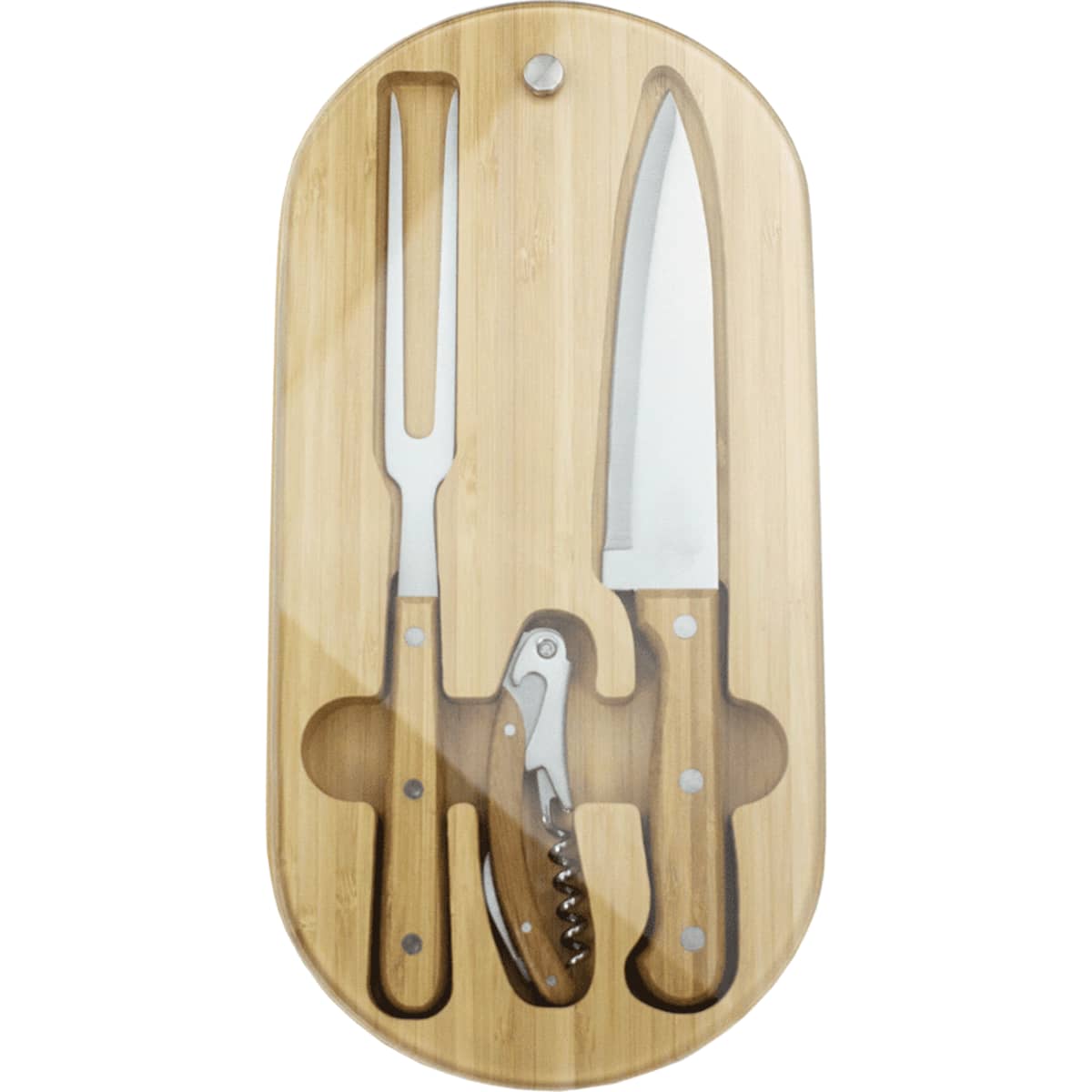 Trekk Oval Bamboo Glass Knife Set