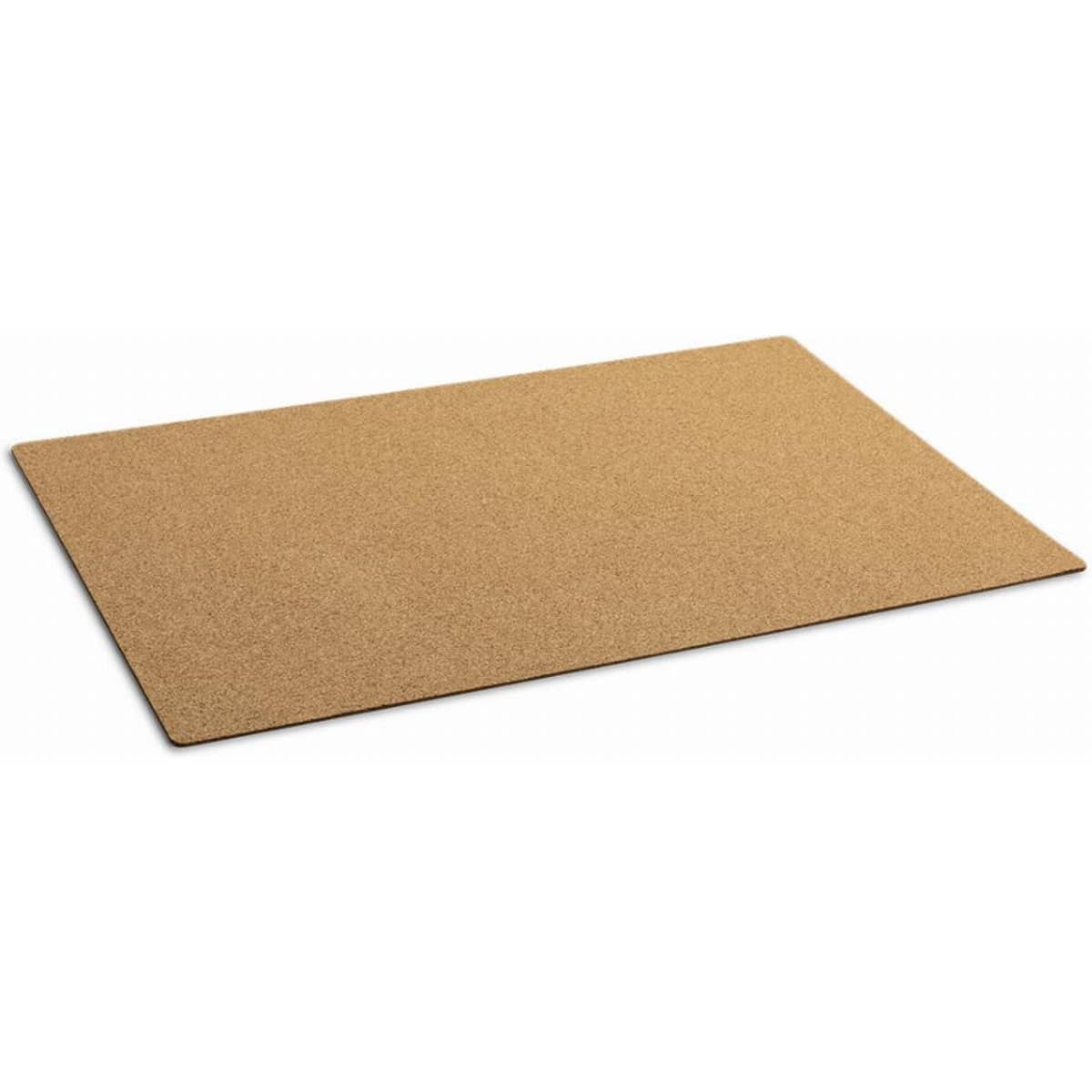 A cork mat with a rectangular shape and natural brown colour, featuring a smooth surface. It has no visible branding.