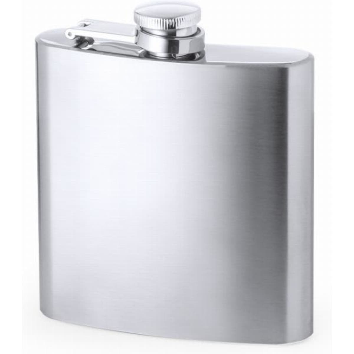 A stainless steel drink bottle with a sleek, curved design and a secure screw-top lid.