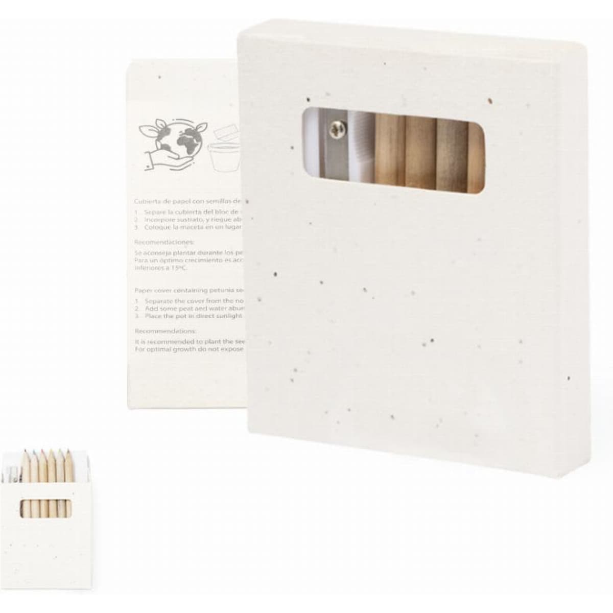 A box of Elaris coloured pencils in various shades, featuring a small viewing window and a textured white exterior.