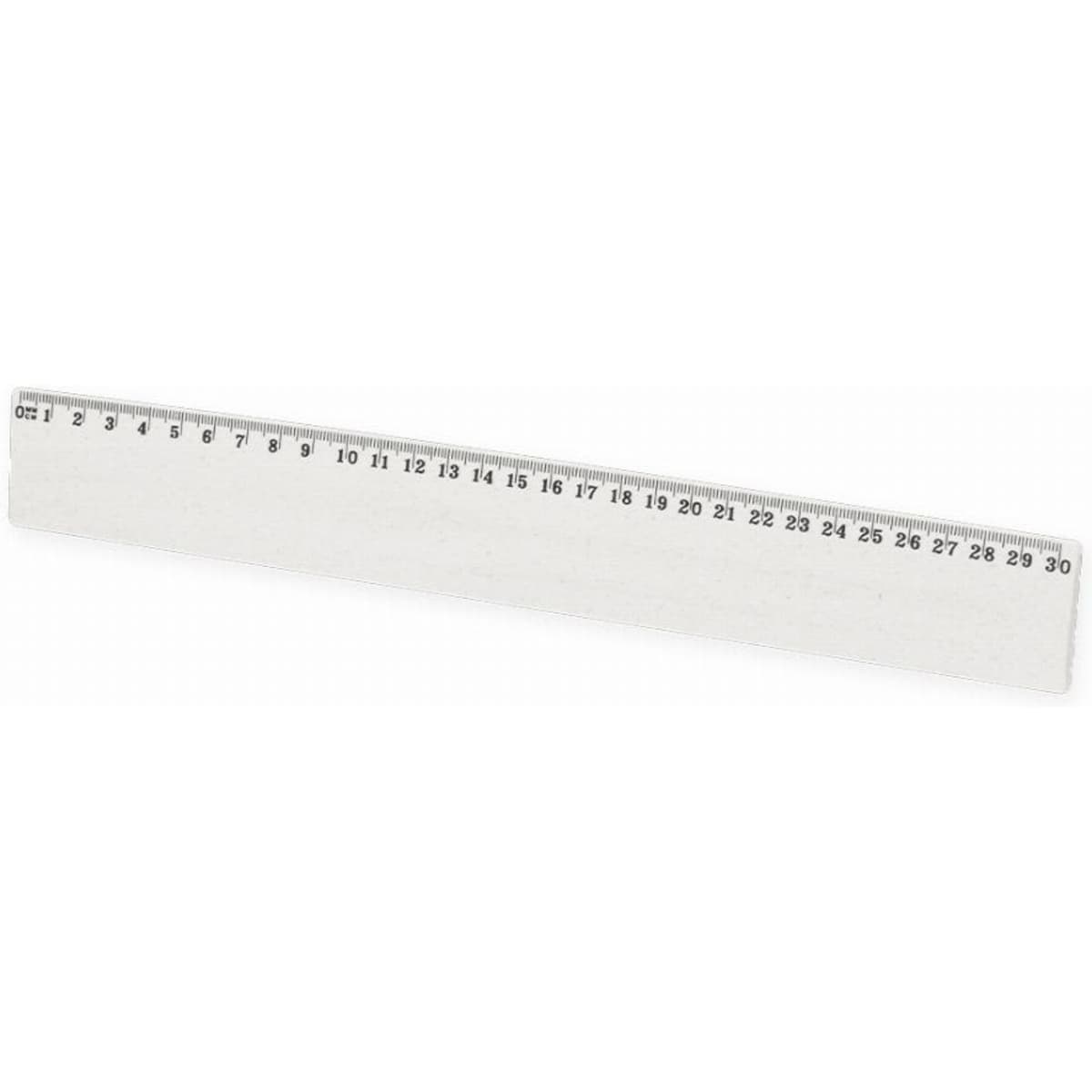 A ruler in white, with measurement markings from 0 to 30 cm along its length.