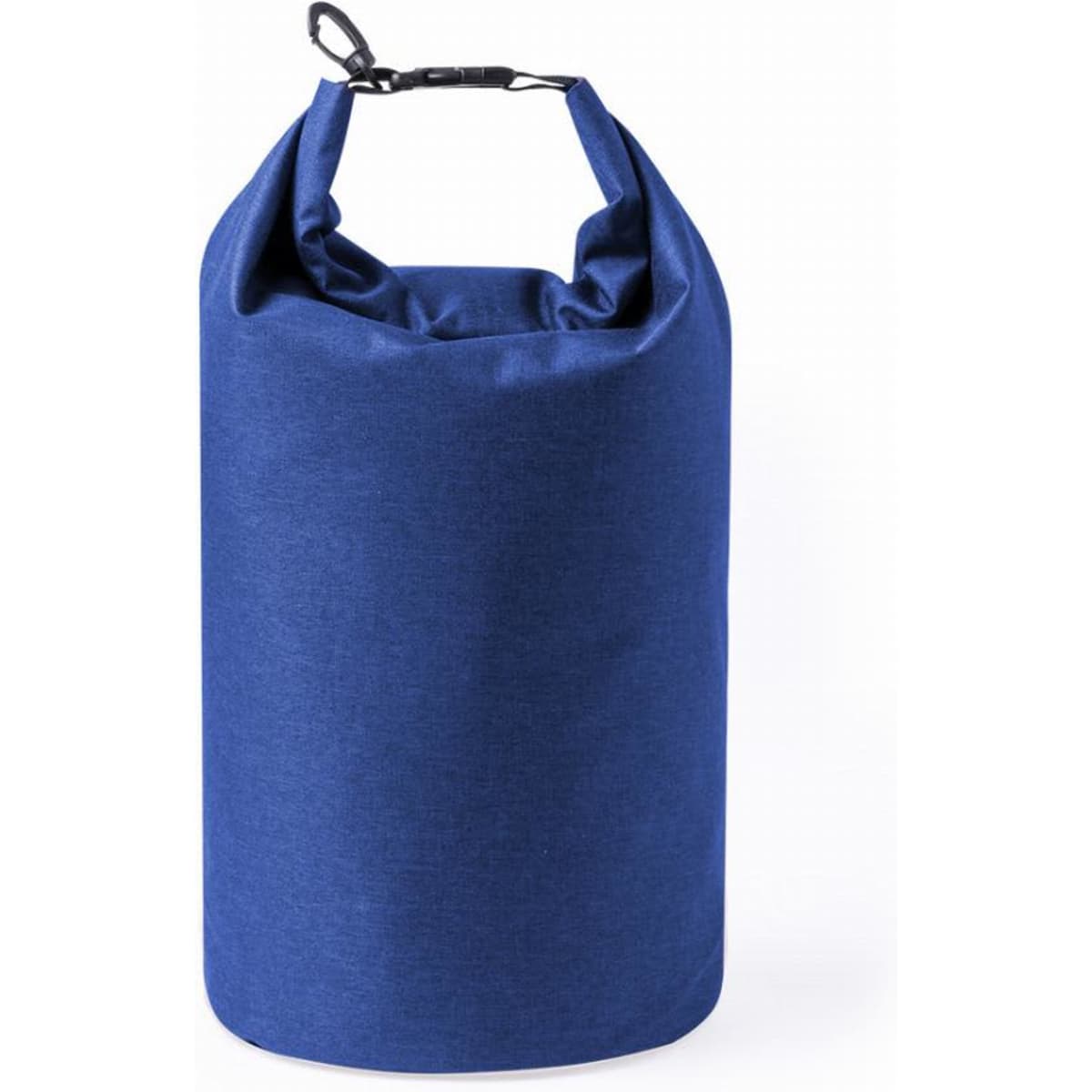 A blue waterproof storage bag with a secure closure at the top and a sturdy handle.