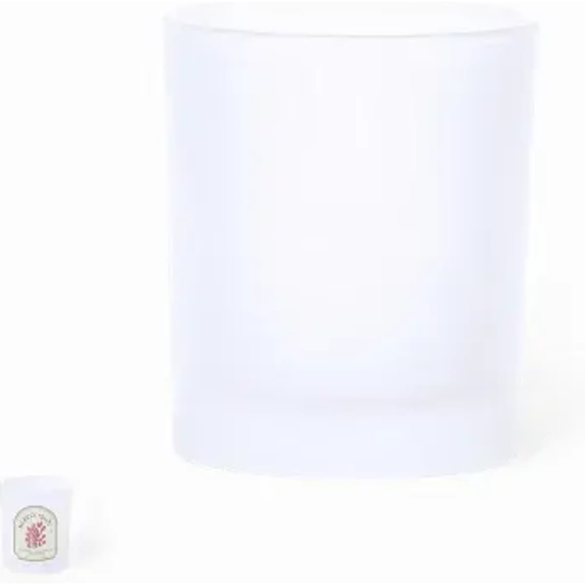 A drink bottle in a frosted white finish, featuring a simple design and a small logo.
