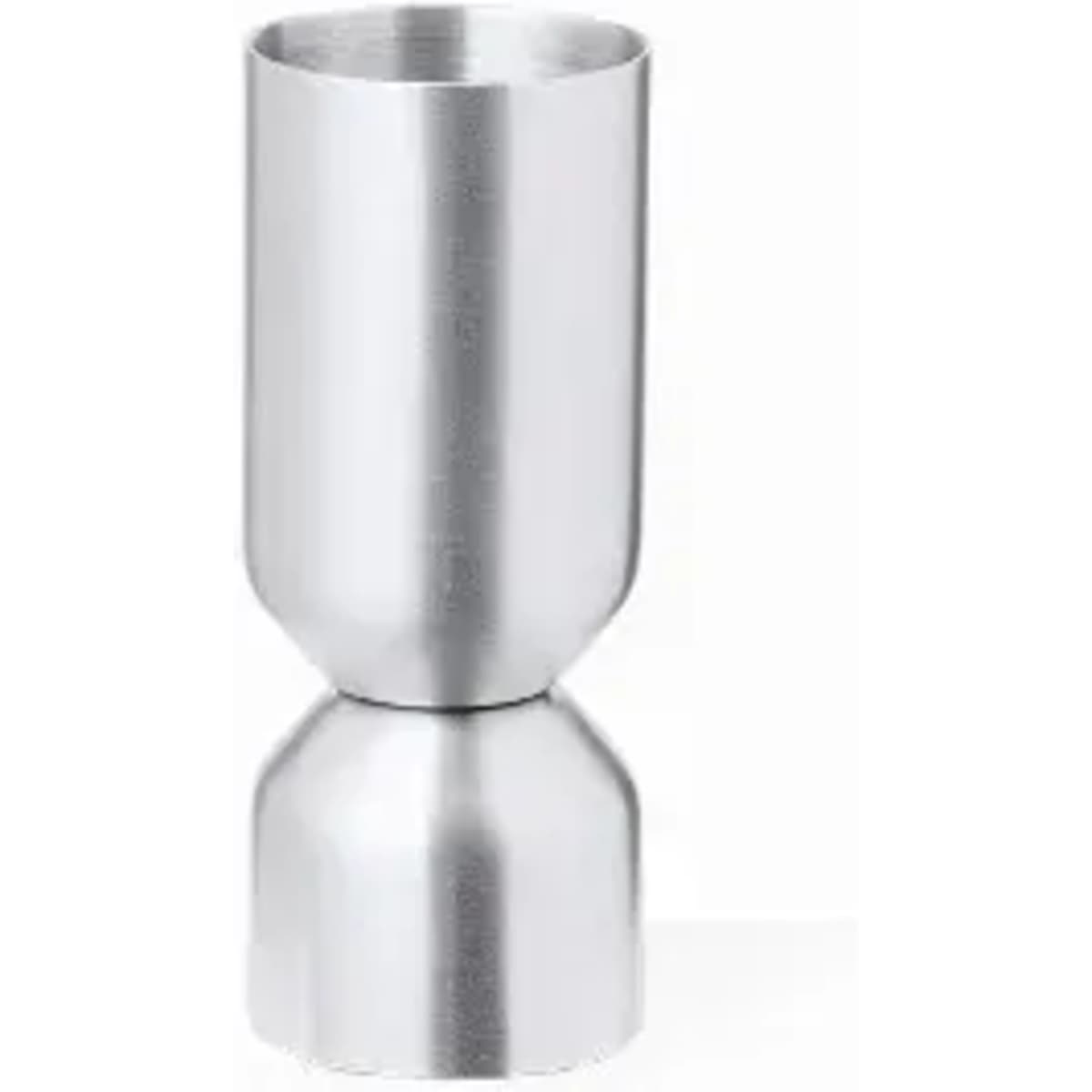 A drink bottle in a sleek stainless steel design, featuring a cylindrical shape and a matte finish.