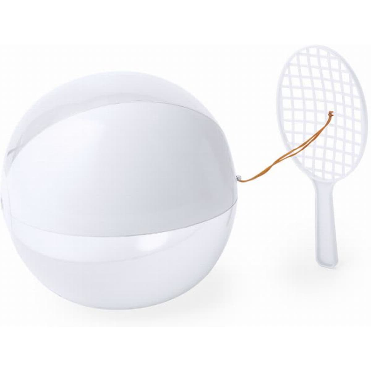 A white spherical container with a detachable lid and a white handle with a grid, resembling a bug catching device.