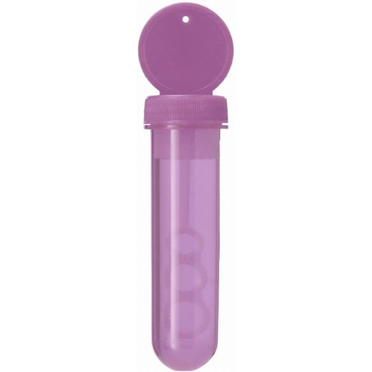 A drink bottle in a transparent purple design with a lid, featuring a rounded shape and a branding logo.