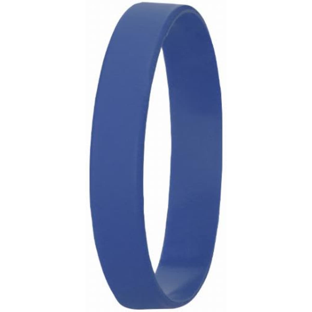 A blue silicone band with a smooth surface. The item features a simple design and has no visible branding.
