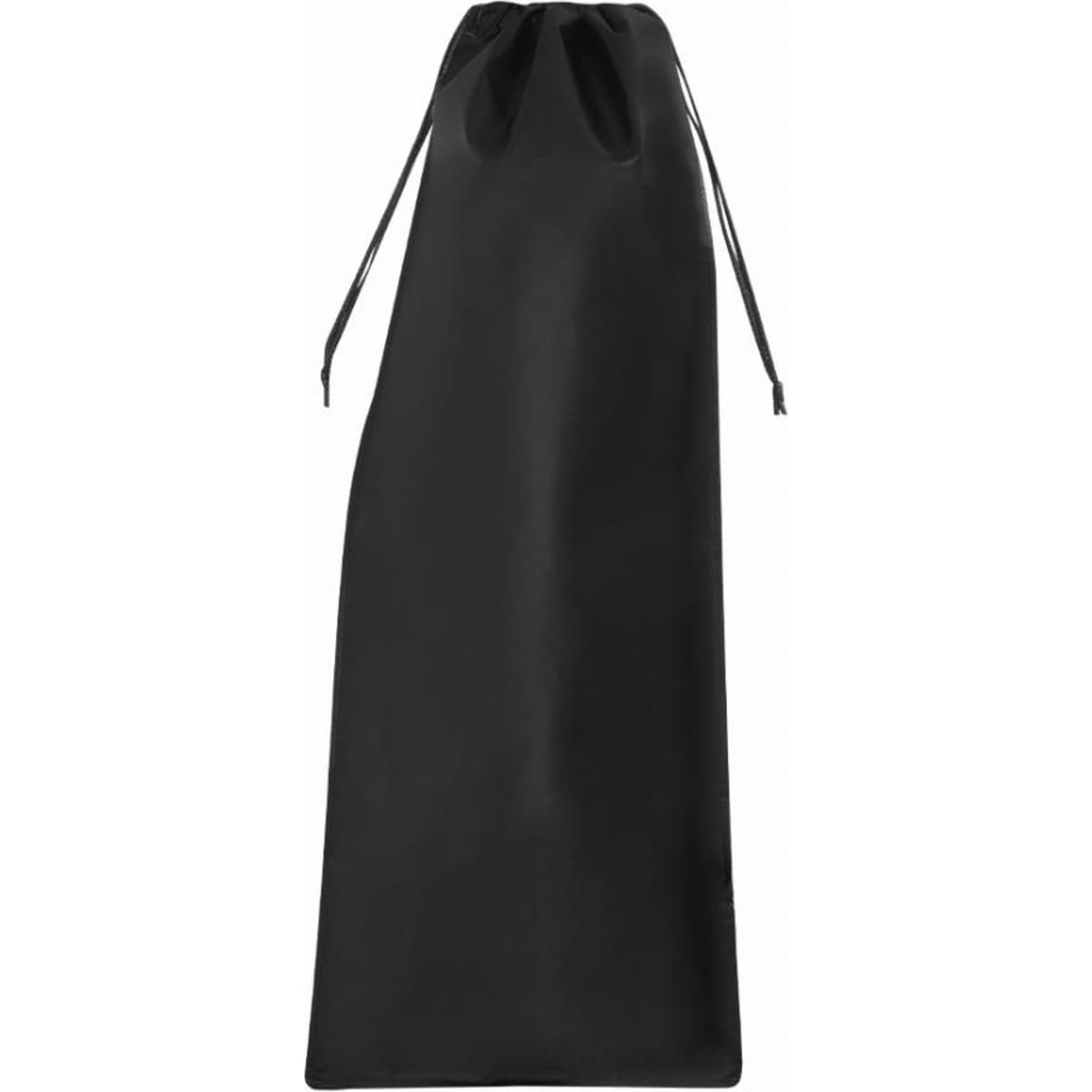 A drawstring bag in solid black, designed for versatile storage and transport. Features a simple design with no branding visible.