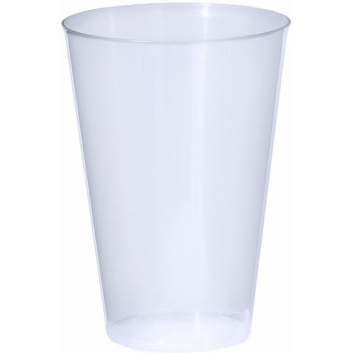 A drink bottle in a transparent design, featuring a simple, tapered shape with no visible branding.