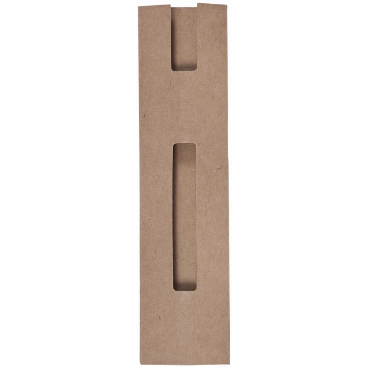 A brown rectangular cardboard packaging with a cut-out handle, designed for holding a product.