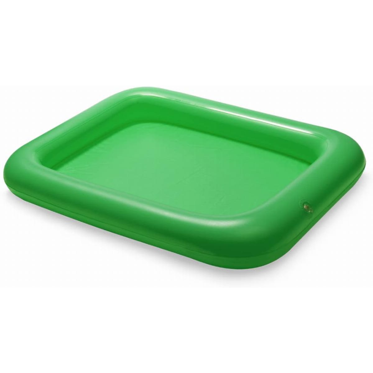 A green inflatable pool with a rectangular shape and rounded edges. It has no visible branding.