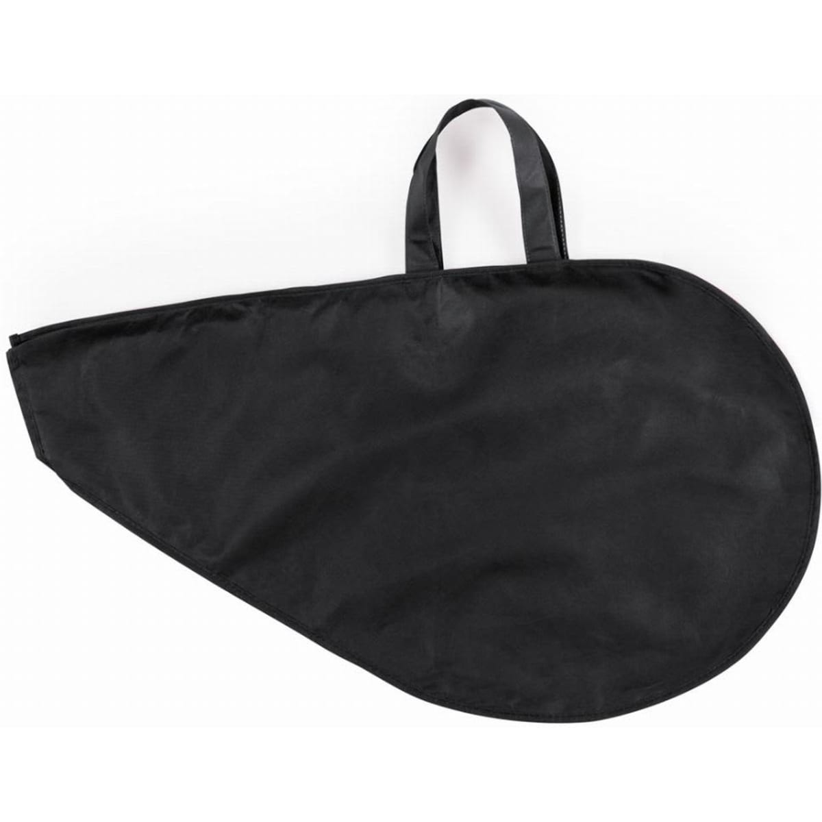 A black protective cover with a handle, designed to fit a specific item for storage or transport.
