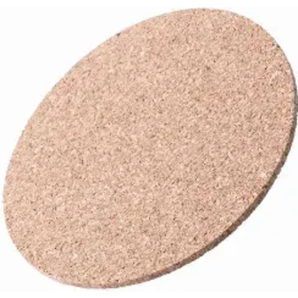 A round cork coaster with a natural, light brown finish. It has a smooth surface and a simple design.