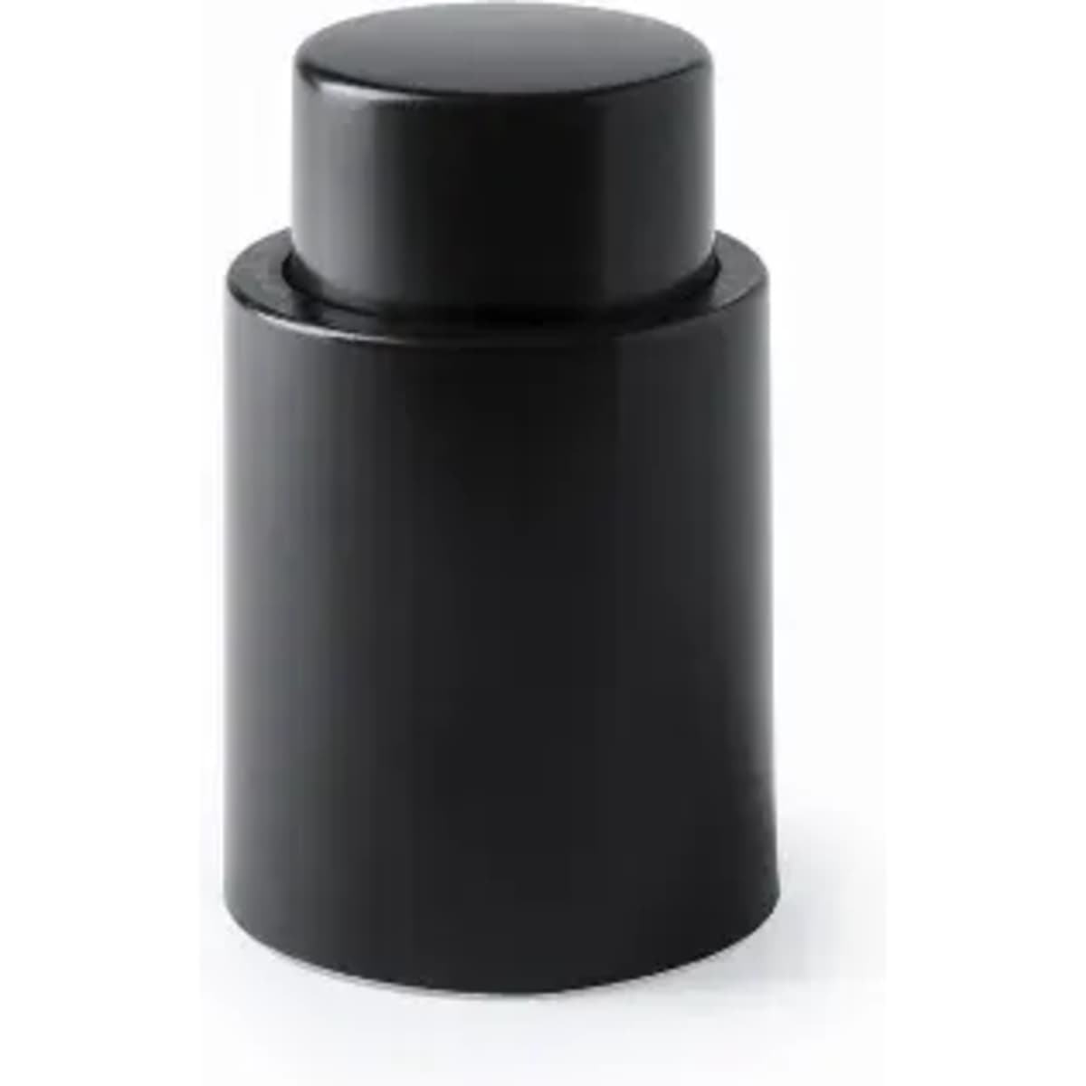 A drink bottle in a sleek, matte black finish with a rounded cap and a minimalist design.