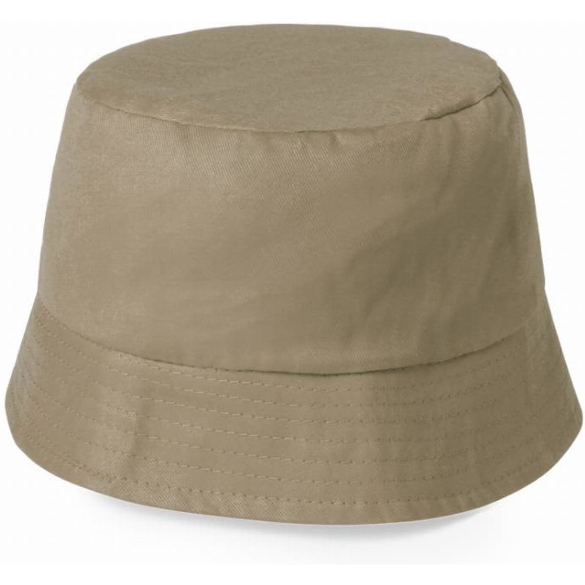 A bucket hat in a light beige colour with a simple, unadorned design.