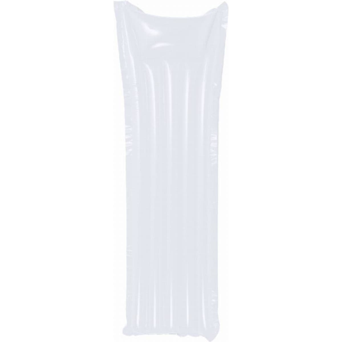 A white inflatable product with a smooth surface and vertical grooves. It features a simple design and has no visible branding.