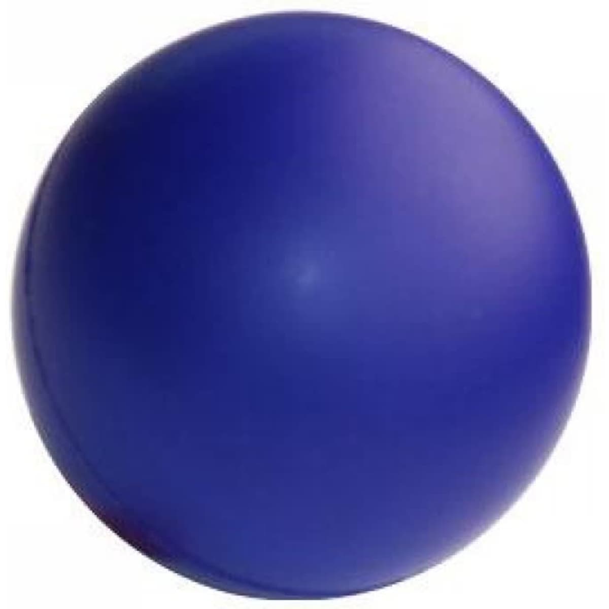 A blue stress ball with a smooth surface, round shape, and no visible branding.