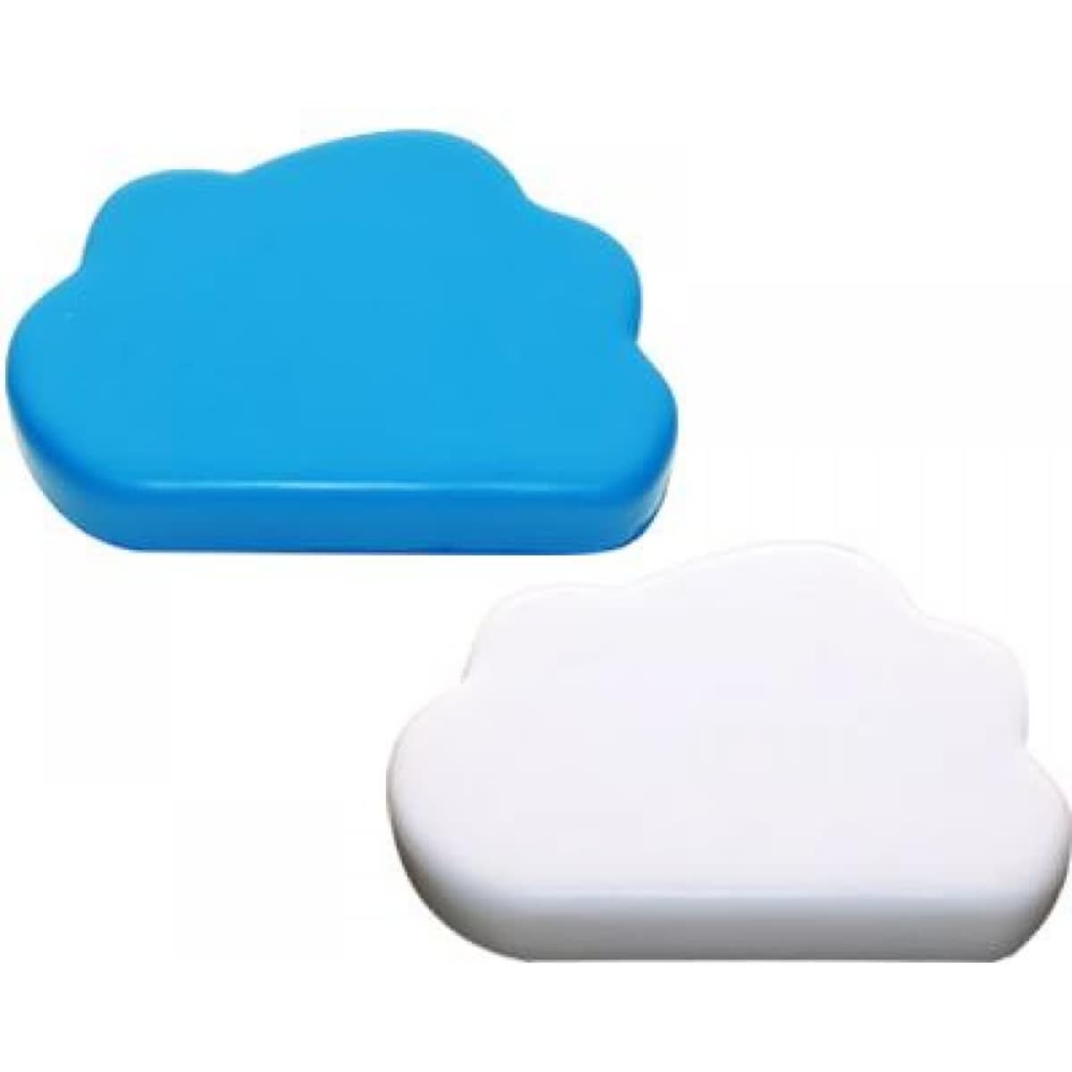 A blue and white stress cloud, shaped like a fluffy cloud, featuring a smooth surface and rounded edges.