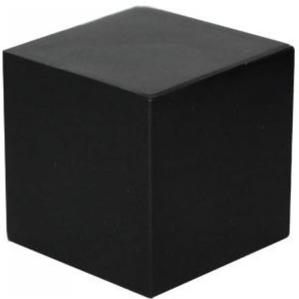 A black stress cube with a smooth, matte finish and no visible branding or markings.