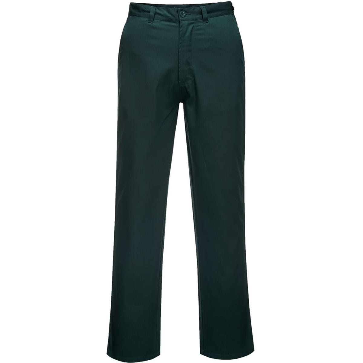 Lightweight work pants in dark green, featuring a straight leg design and a button closure. Includes a logo.