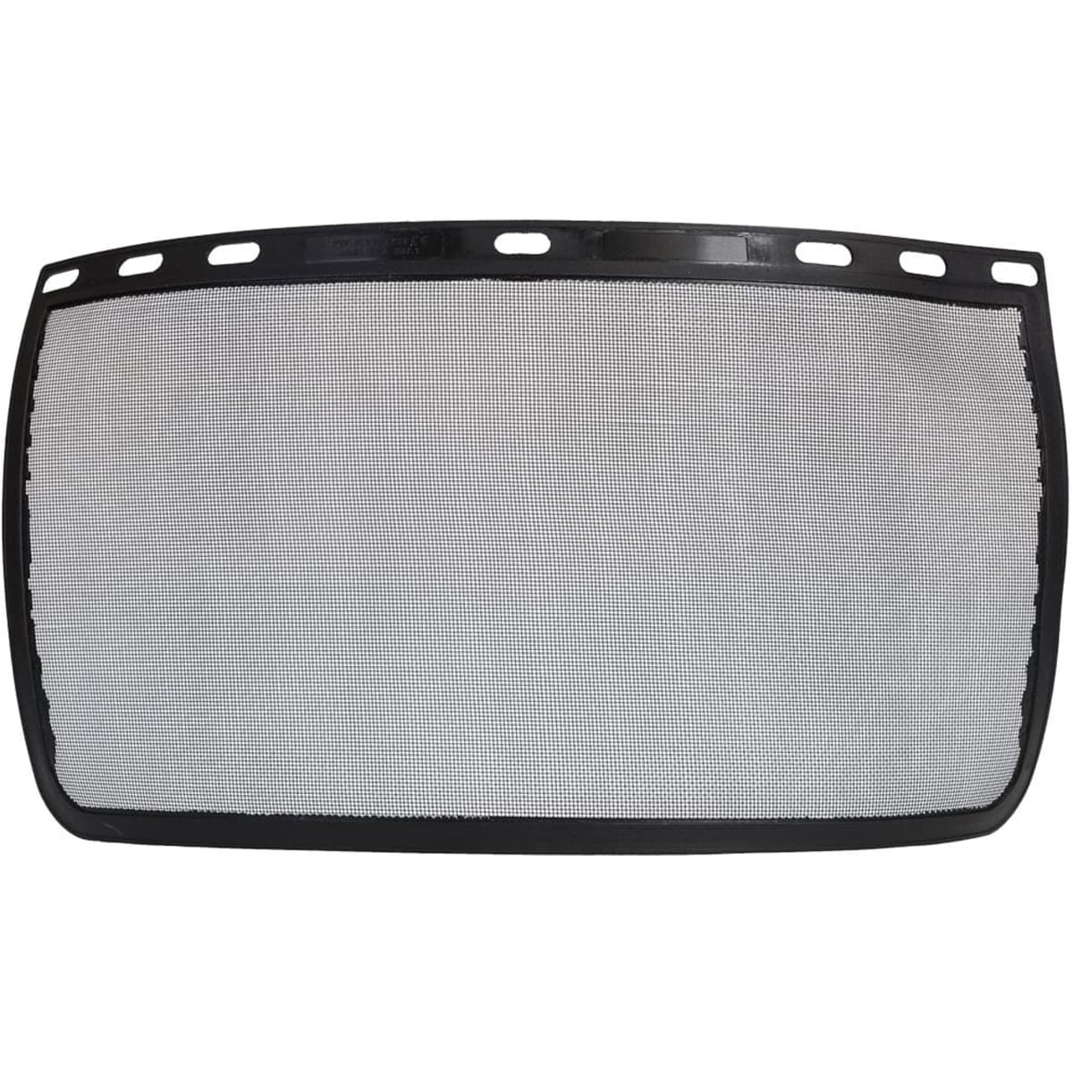 A black mesh visor with a grey mesh centre and a solid black border. It features multiple attachment holes.