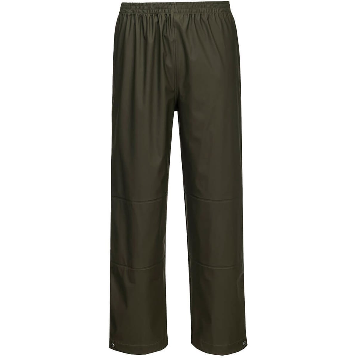 A pair of olive green Flexatex Chem Pants with an elastic waistband and a sleek design, featuring no visible logos.