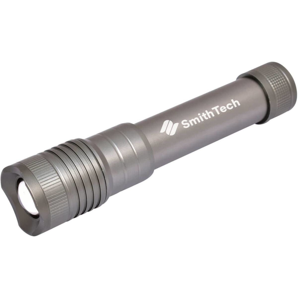 A gunmetal Vari-Beam torch with a textured grip and a branding logo.